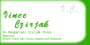 vince czirjak business card